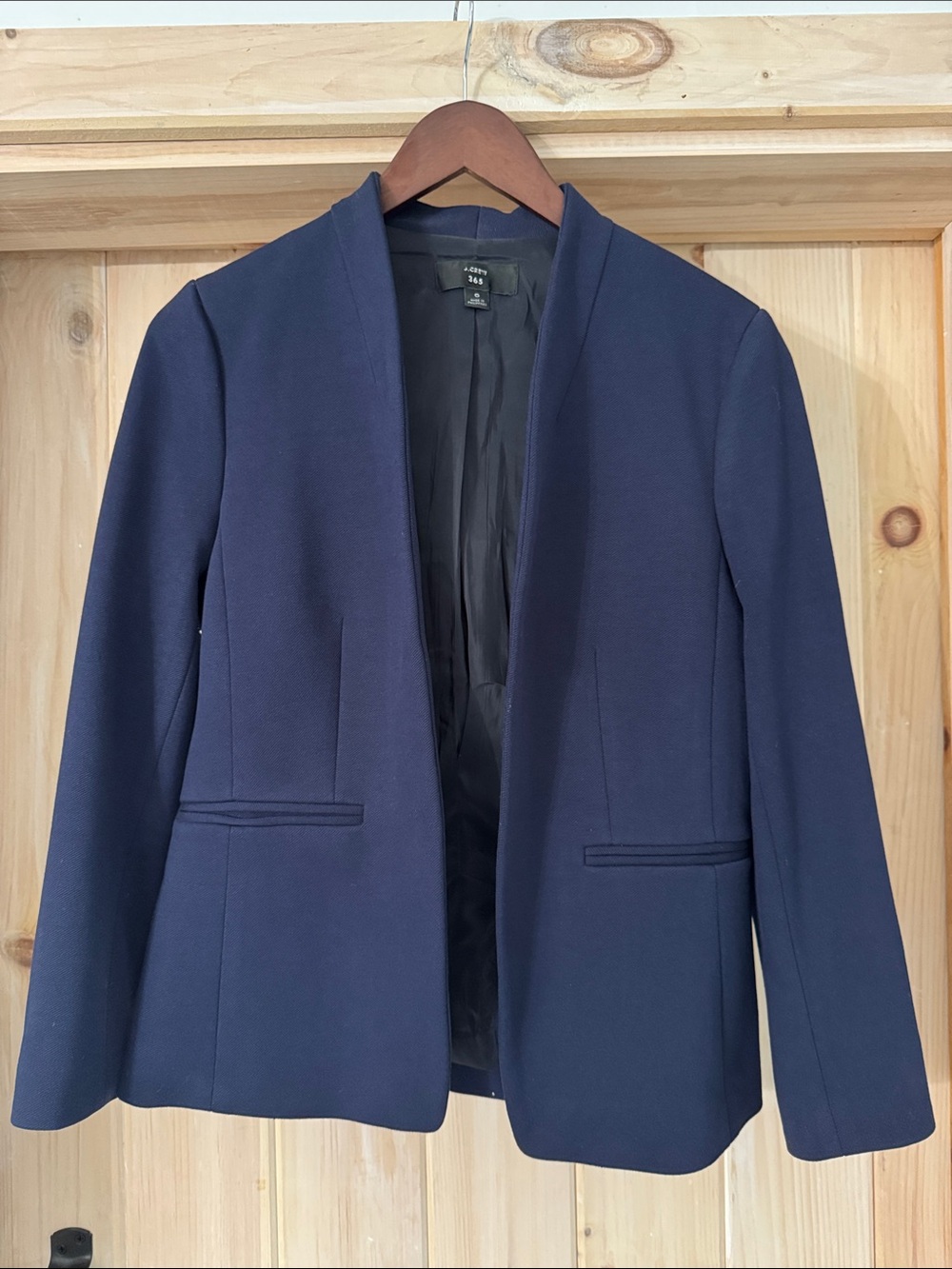 J. Crew Tailored Open-Front Navy Blazer Jacket - 6